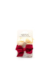 Siena Girls Two Pack Bow Hair Clips, Cream and Wine