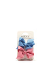 Siena Girls Two Pack Bow Hair Clips, Blue and Pink