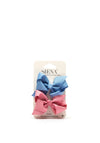 Siena Girls Two Pack Bow Hair Clips, Blue and Pink