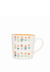 Siip Folk Floral Flowers Mug, Orange