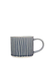 Siip Embossed Lines Mug, Blue