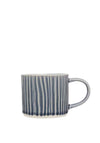 Siip Embossed Lines Mug, Blue