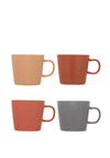 Siip Value Pack Set of 4 Mugs, Warm Multi