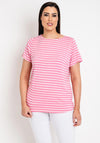 Simple Wish Curve Ivy Striped Jersey Top, Pink