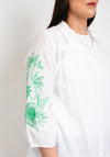 Simple Wish Curve Alora Embroidered Sleeve Shirt, White