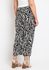 Simple Wish Curve Relax Printed Cropped Trousers, Black