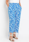 Simple Wish Curve Relax Printed Cropped Trousers, Blue