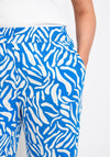 Simple Wish Curve Relax Printed Cropped Trousers, Blue
