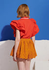 Sister Jane Apricot Sky Trim Top, Red