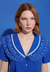 Sister Jane Aegean Trim Blouse, Blue
