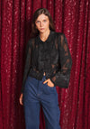 Sister Jane Celeste Floral Mesh Top, Black