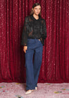 Sister Jane Celeste Floral Mesh Top, Black