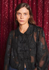 Sister Jane Celeste Floral Mesh Top, Black