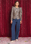 Sister Jane Leopard Print Charmed Jacquard Jacket, Beige Multi