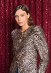 Sister Jane Leopard Print Charmed Jacquard Jacket, Beige Multi