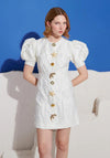 Sister Jane Milos Brooches Mini Dress, Cream
