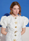 Sister Jane Milos Brooches Mini Dress, Cream