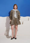 Sister Jane Cleo Collar Animal Print with Lace Detail Mini Dress, Beige Multi
