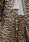 Sister Jane Cleo Collar Animal Print with Lace Detail Mini Dress, Beige Multi
