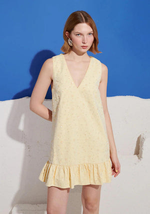 Sister Jane Lemon Zest Embellished Mini Dress, Yellow