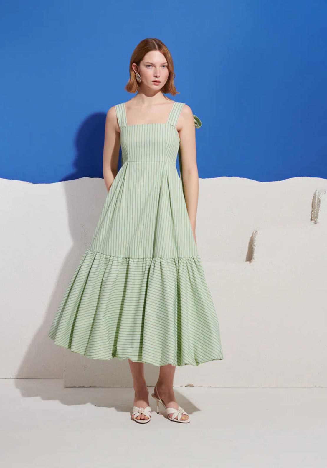 Sister Jane Caper Stripe Maxi Dress, Green
