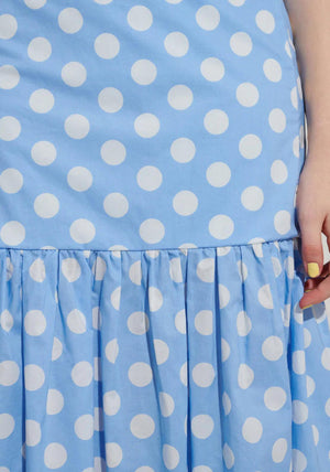Sister Jane Seaglass Polka Dot Midi Dress, Blue and White