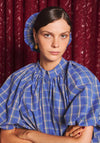 Sister Jane Lumina Check with Puff Sleeves Blouse, Blue Multi