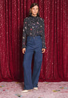Sister Jane Tarot Reader Blouse, Black Multi