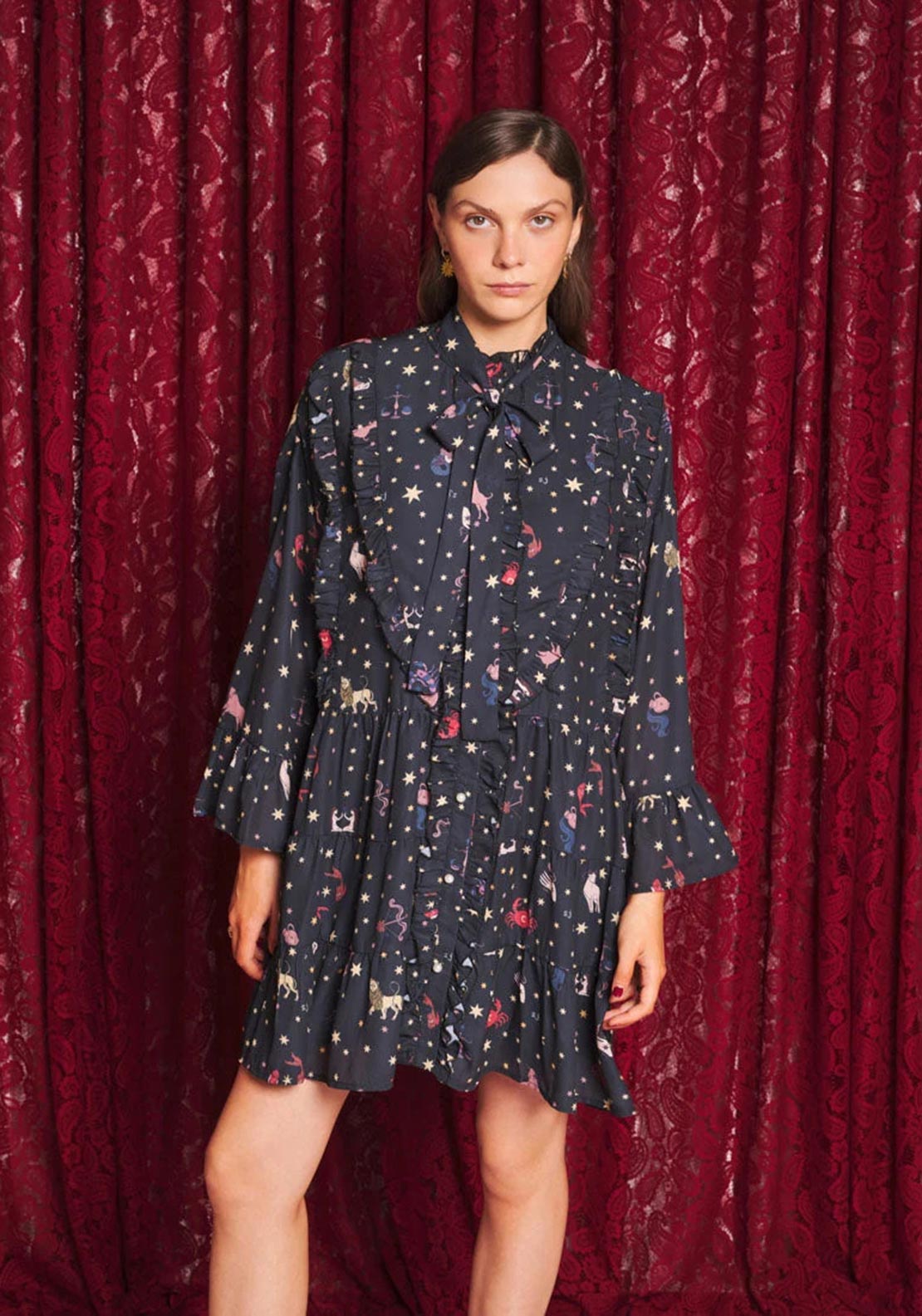 Sister Jane Tarot Reader Mini Dress, Black
