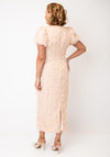 Sister Jane Petaline Floral Applique Puff Sleeve Dress, Pink