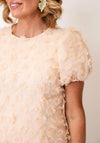 Sister Jane Petaline Floral Applique Puff Sleeve Dress, Pink