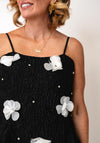 Sister Jane Myra Flower Applique Dress, Black