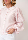 Sister Jane Romantic Rhinestone Detail Top, Blush Pink