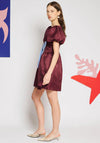 SISTER JANE BORDEAUX BOW MINI DRESS