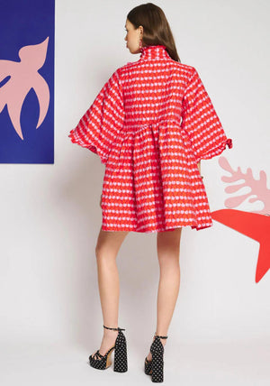 Sister Jane Clara Cherry Jacquard Mini Dress, Carmin Red