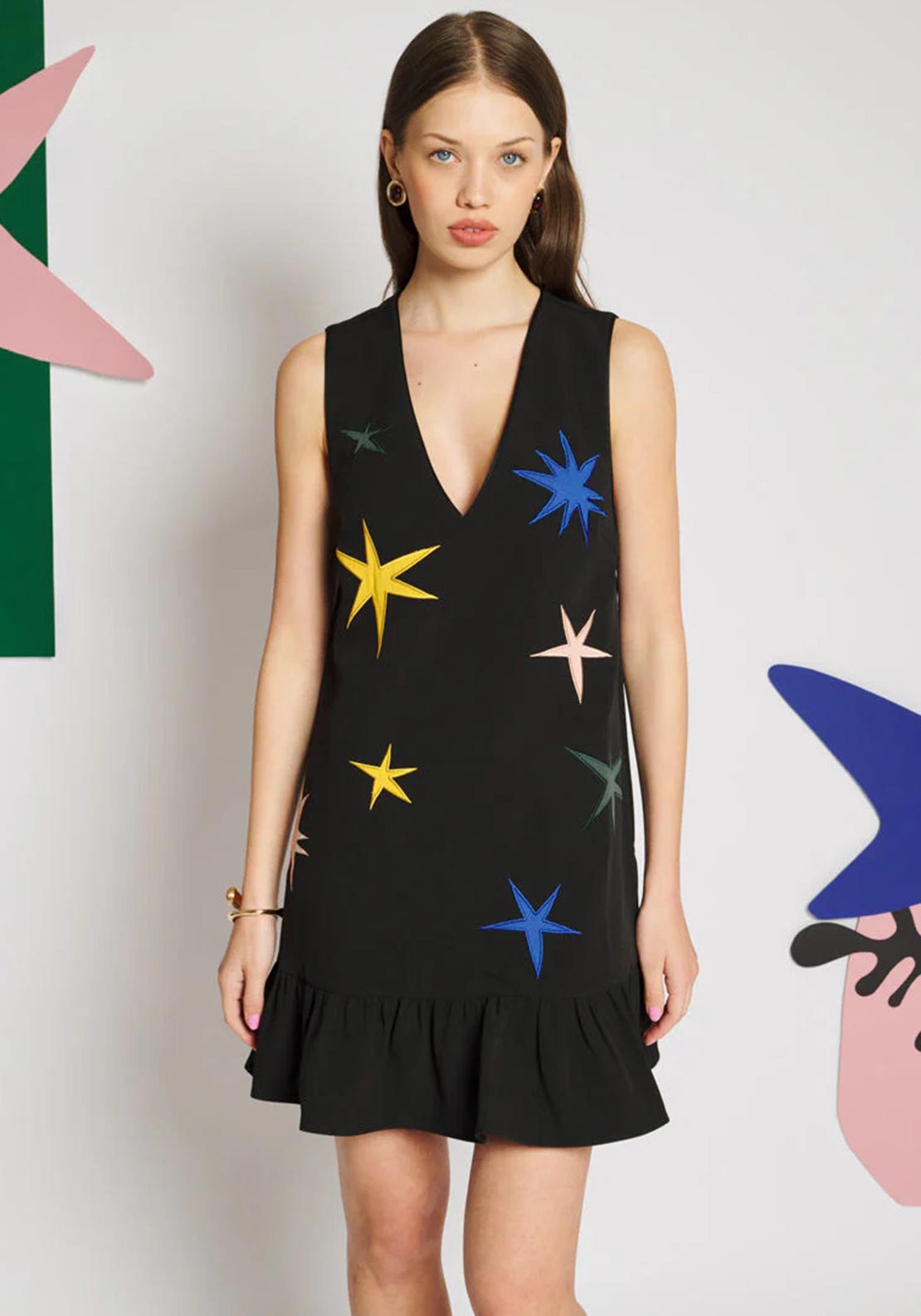 SISTER JANE RAYON APPLIQUE MINI DRESS