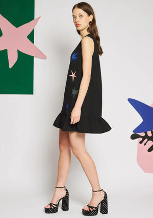 SISTER JANE RAYON APPLIQUE MINI DRESS