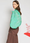 Sister Jane Vine Jacquard Bow Blouse, Green