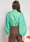 Sister Jane Vine Jacquard Bow Blouse, Green