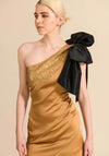 Sisters By Caroline Kilkenny Kennedy Sequin Satin Maxi Dress, Gold