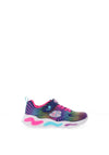 Skechers Girls S Lights Wavy Beams Trainer, Navy Multi