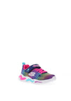 Skechers Girls S Lights Wavy Beams Trainer, Navy Multi