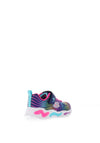 Skechers Girls S Lights Wavy Beams Trainer, Navy Multi