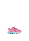 Skechers Girls Flutter Heart Lights Groovy Swirl Trainer, Hot Pink