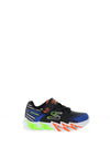 Skechers Boys Flex Glow Bolt Trainer, Black Multi