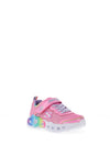 Skechers Girls Infinite Heart Lights Trainer, Pink Multi