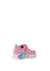Skechers Girls Infinite Heart Lights Trainer, Pink Multi