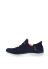 Skechers Womens Slip-ins Summits Trainers, Navy & Pink