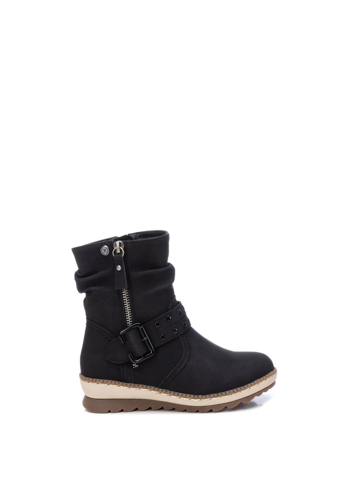 XTI Girls Buckle Ankle Boots, Black