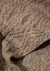 Guess Cable Knit Wool Scarf, Camel